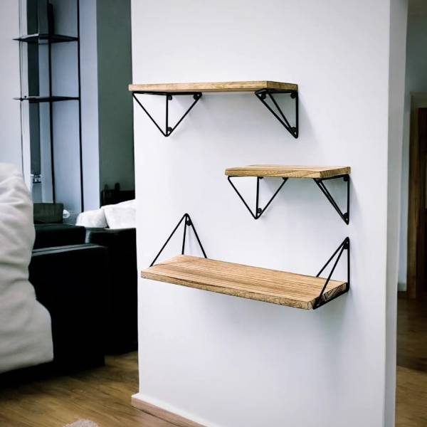 Wall wooden shelves set - Image 2