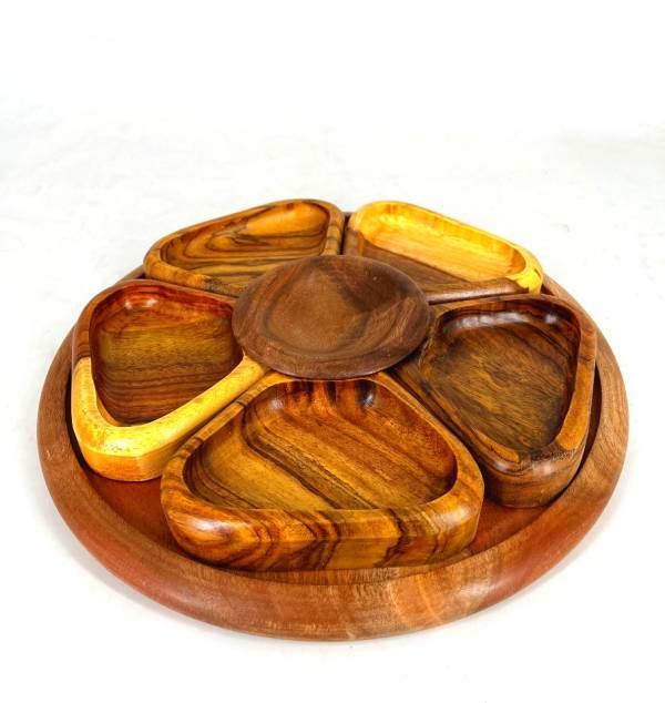 Asersus Wood Round Serving Plate