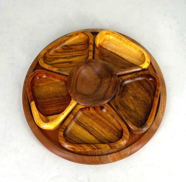 Asersus Wood Round Serving Plate - Image 2