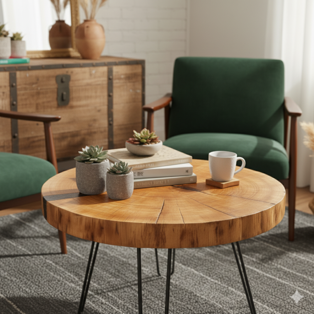 Oak cookie coffee table