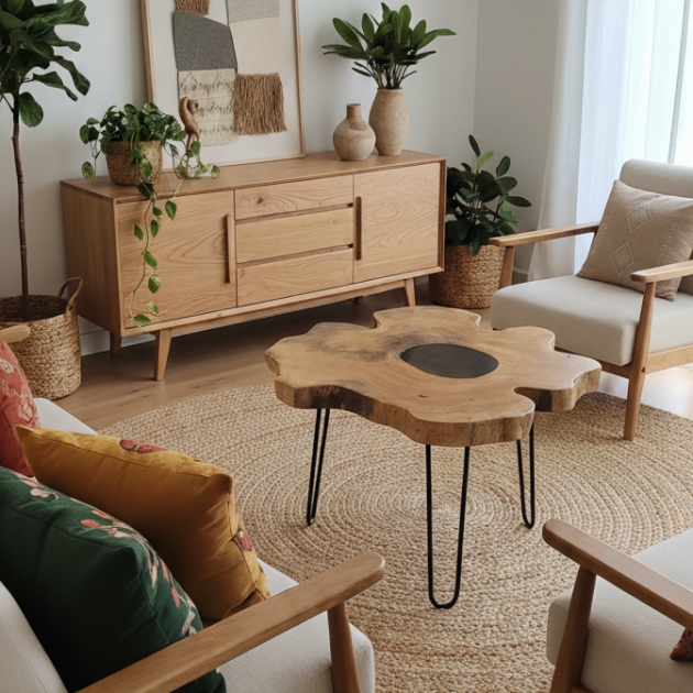 Pecan tree wood coffee table