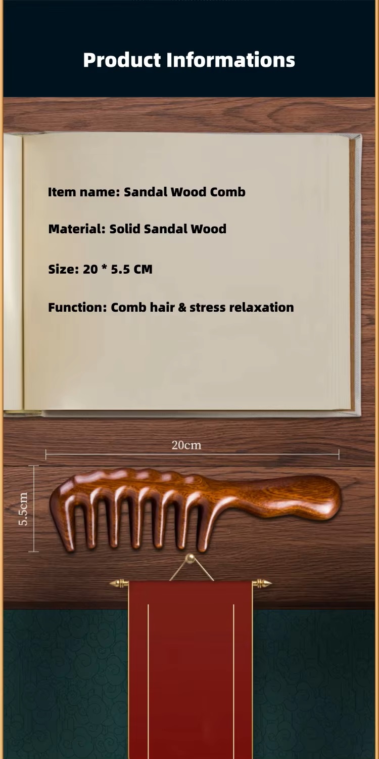 Sandal Wooden Massage Comb - Image 3
