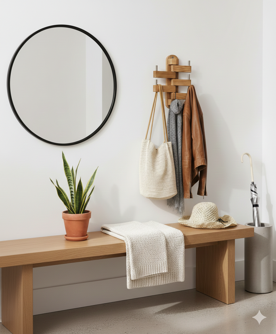 Solid Cherry Swivel Wall Coat Rack - Image 2